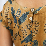 Ajrakh Cap Sleeve Long Dress