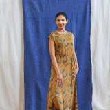 Ajrakh Cap Sleeve Long Dress