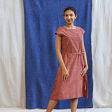 Ajrakh Cap Sleeve Cotton Midi Dress