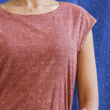 Ajrakh Cap Sleeve Cotton Midi Dress