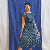 Ajrakh Cap Sleeve Midi Dress