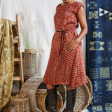 Ajrakh Cap Sleeve Midi Dress