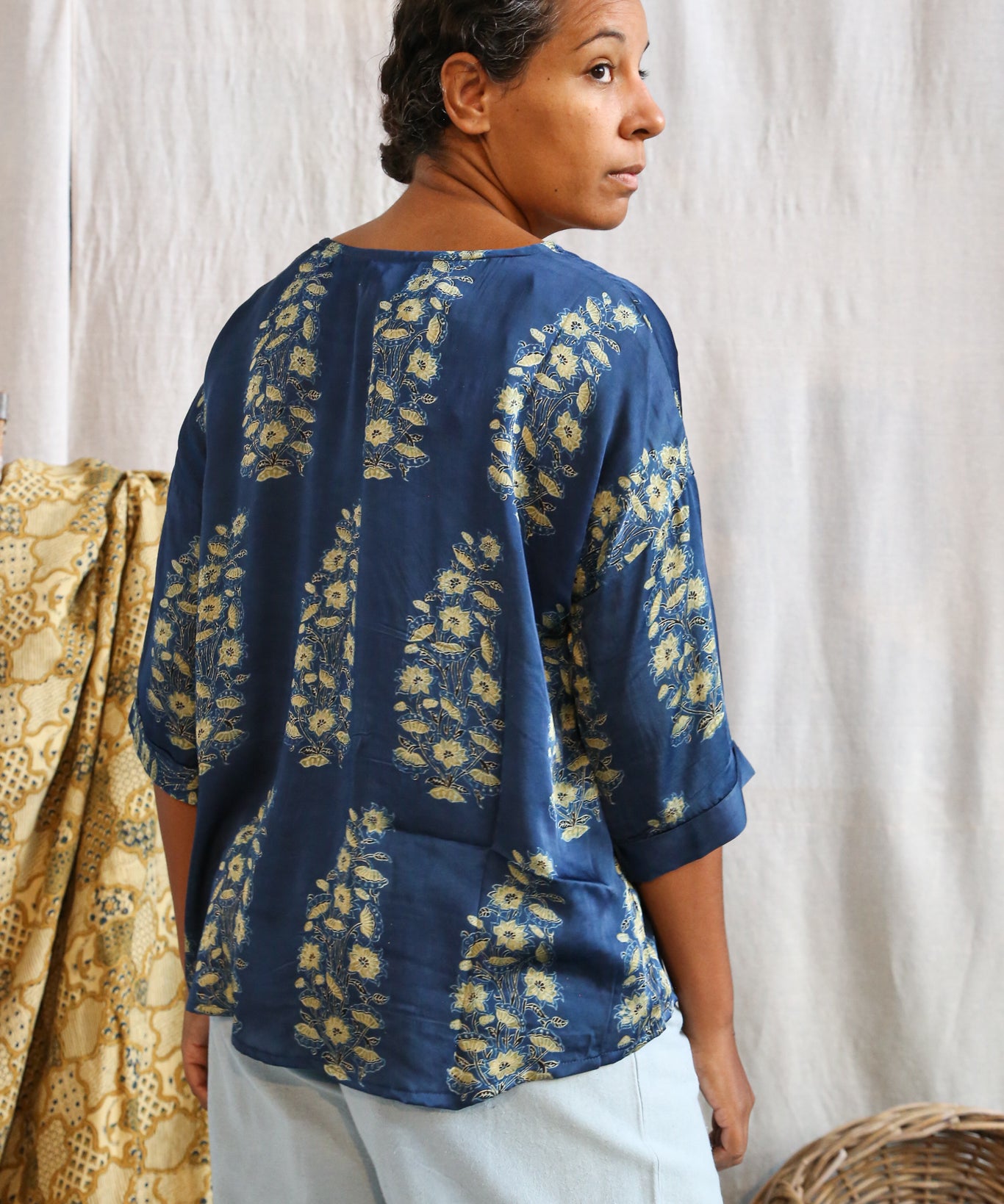 Ajrakh Half Sleeve Top