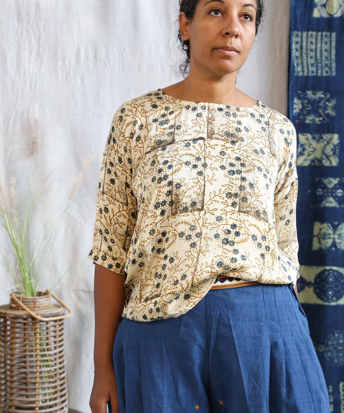 Ajrakh Half Sleeve Top