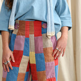 Patchwork Button Pants