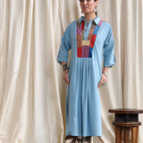 Collared Patchwork Dress