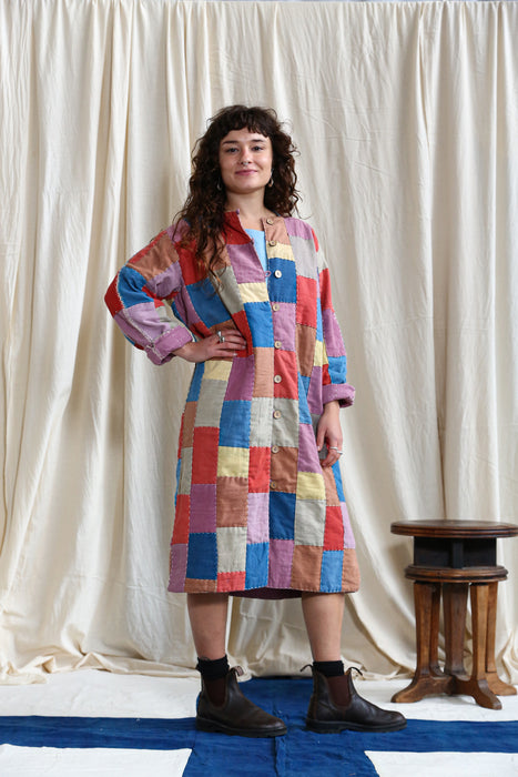 Reversible Coat Patchwork Lac Dye