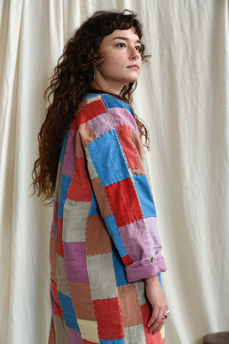 Reversible Coat Patchwork Lac Dye