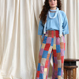 Patchwork Button Pants