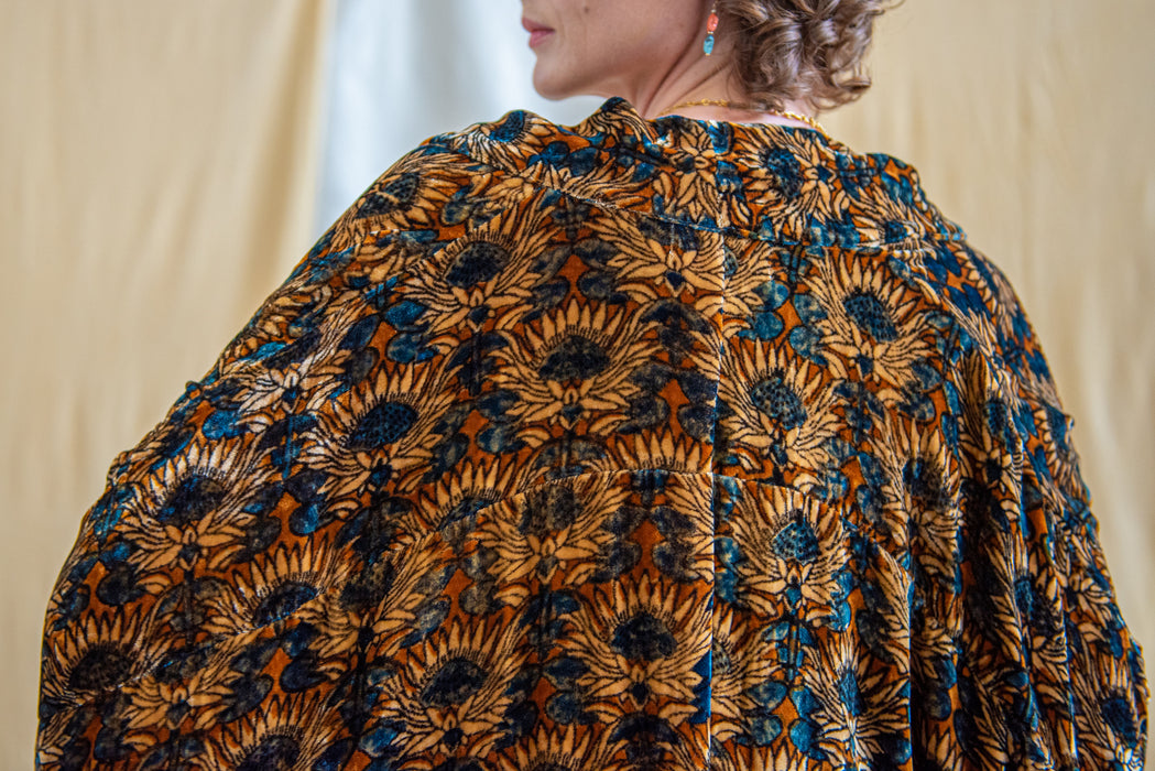 Silk Velvet Kimono Jacket - Sunflower