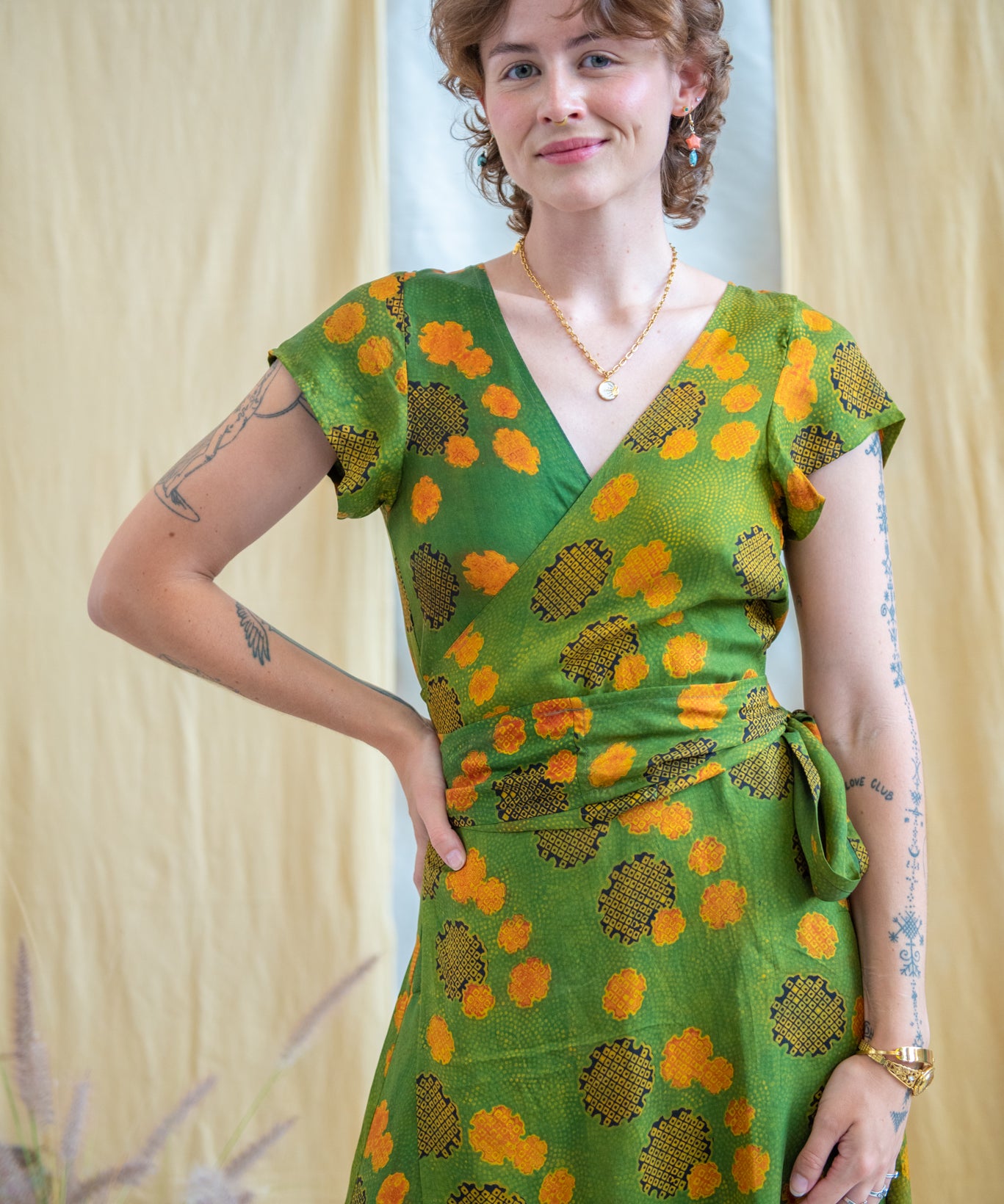 Ajrakh Wrap Tie Dress