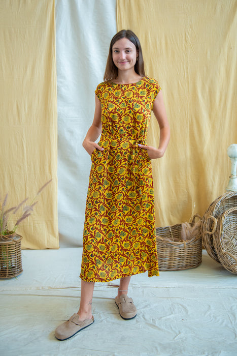 Cap Sleeve Silk Modal - Yellow