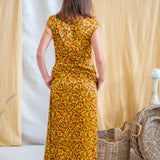 Ajrakh Cap Sleeve Long Dress