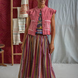 Kala Cotton Stripe Drawstring Skirt