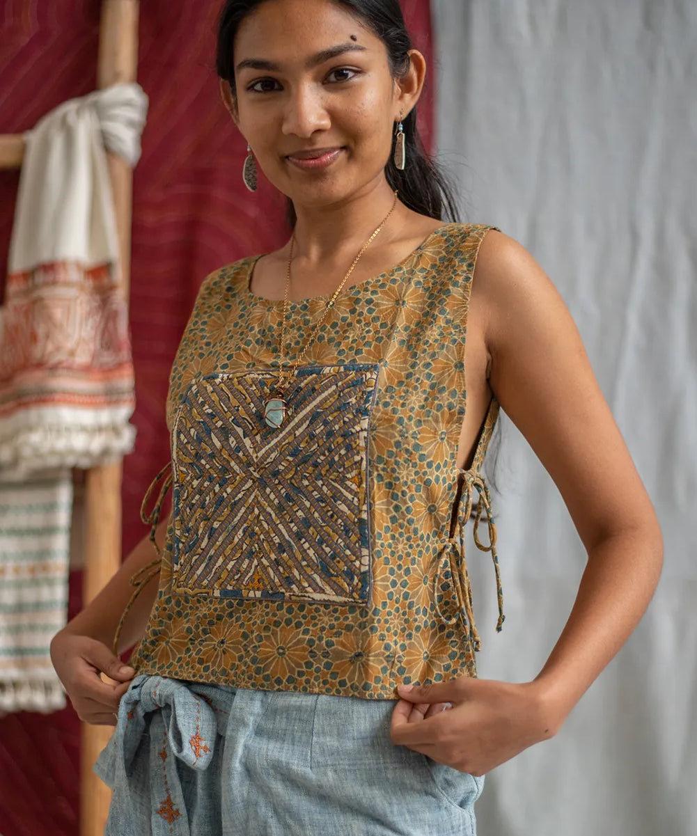 Appliqué Patch Tank Tie Top