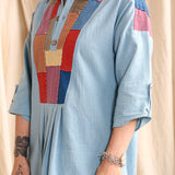 Collared Patchwork Dress