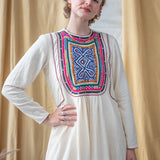 Round Neck Yoke Cotton Dress
