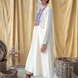 Round Neck Yoke Cotton Dress