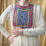 Round Neck Yoke Cotton Dress