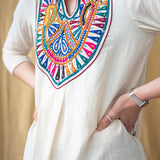 V Neck Yoke Cotton Dress