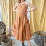 Voile & Cotton Wrap Dress