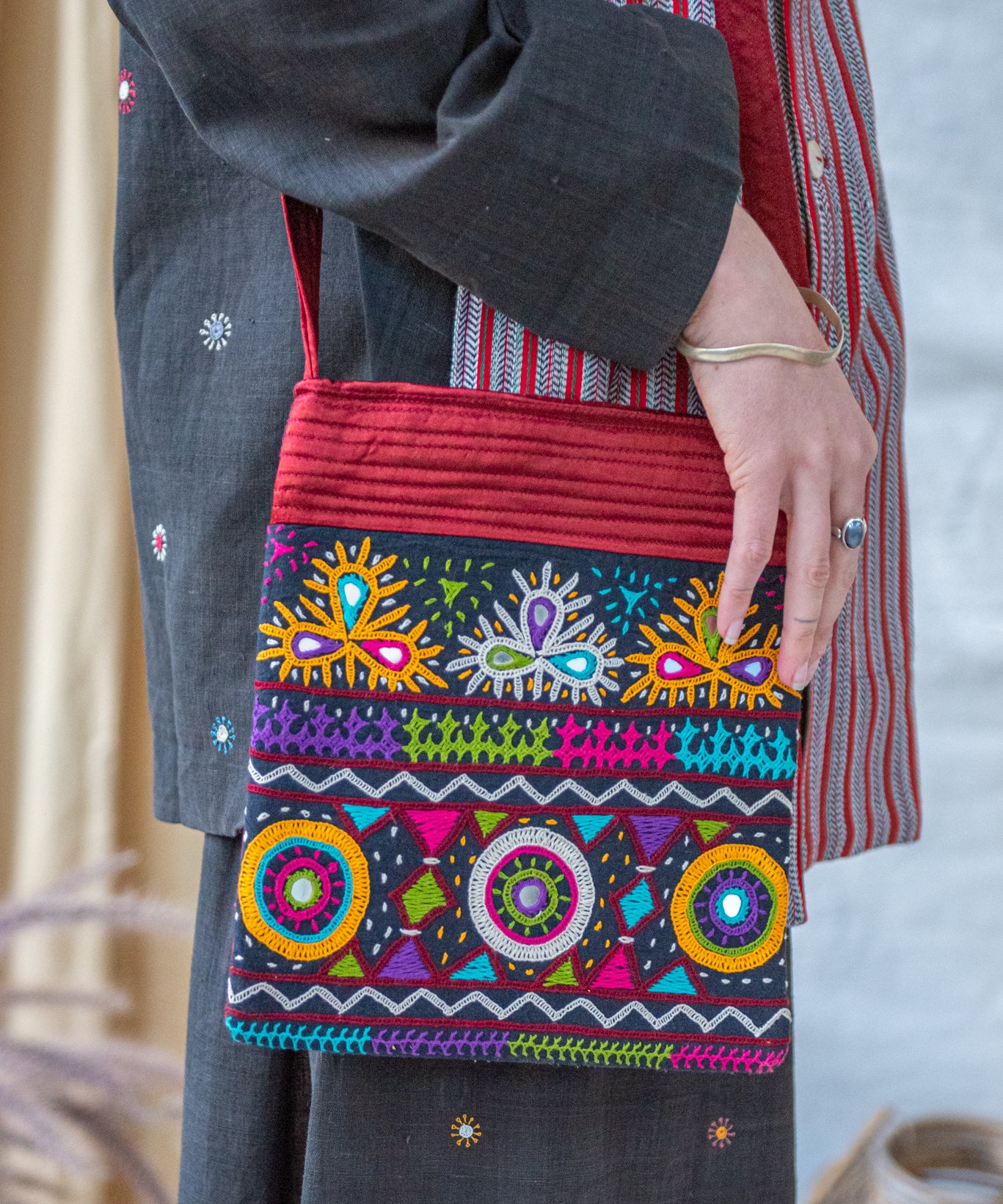 Embroidered Rabari Crossbody Bag