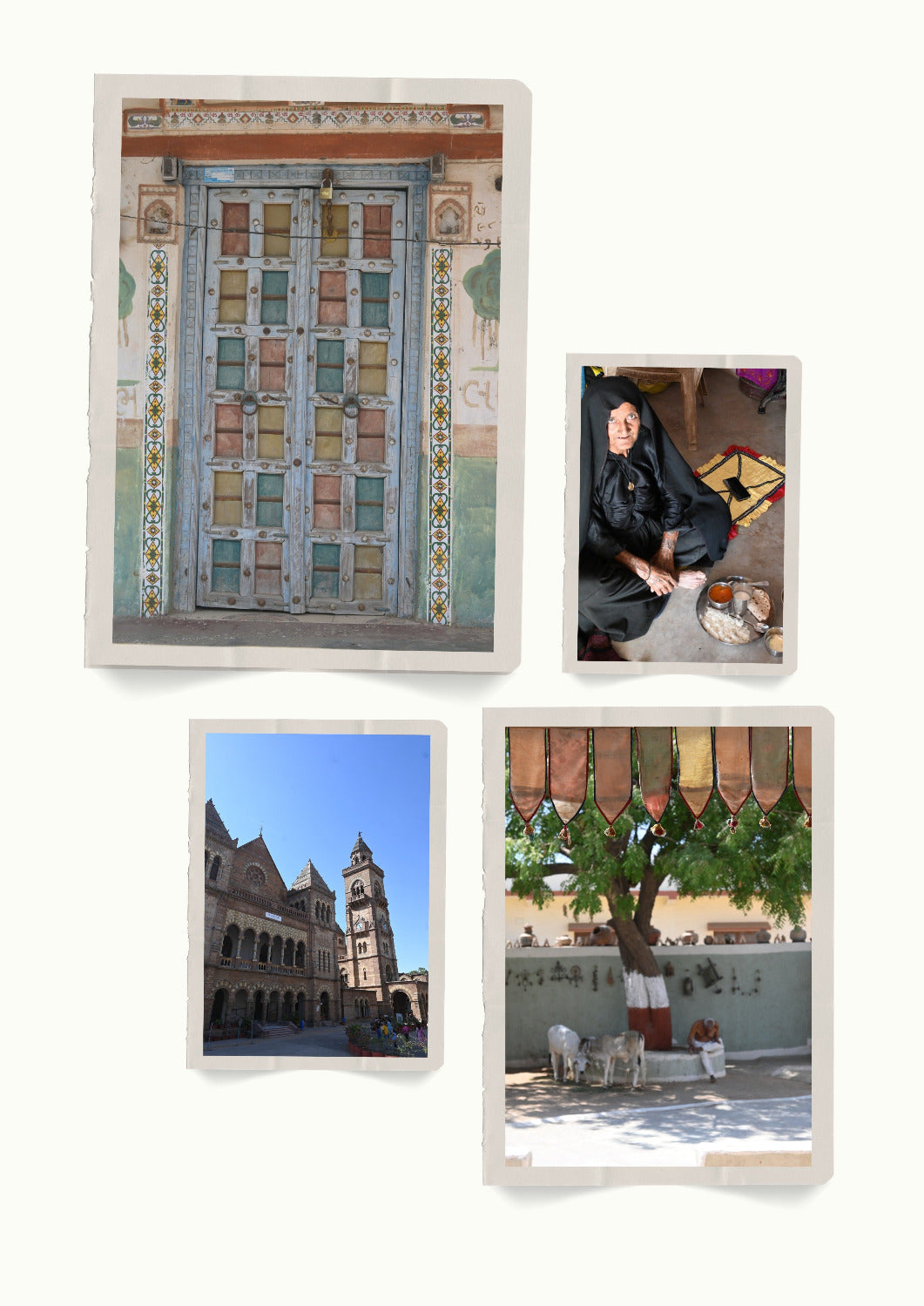 Set of four photo cards featuring different scenes