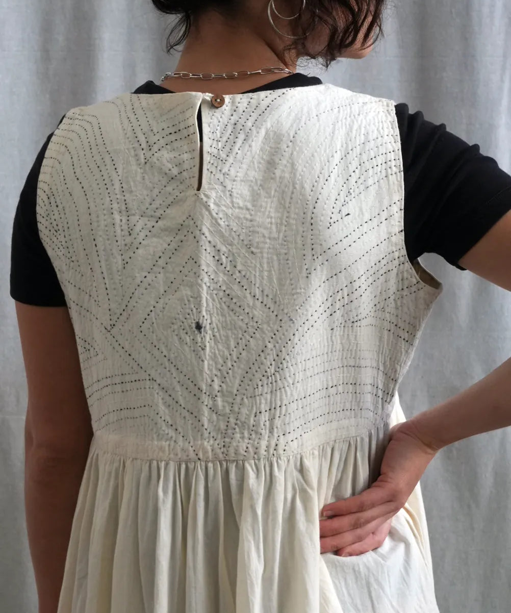 Hand Embroidered White Dress
