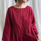 Hand Embroidered Plum Dress