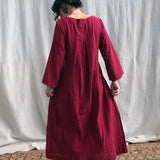 Hand Embroidered Plum Dress