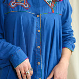 Embroidered Shirt Dress