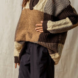 Mosaic Patchwork Collared Jumper