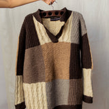 Mosaic Patchwork Collared Jumper