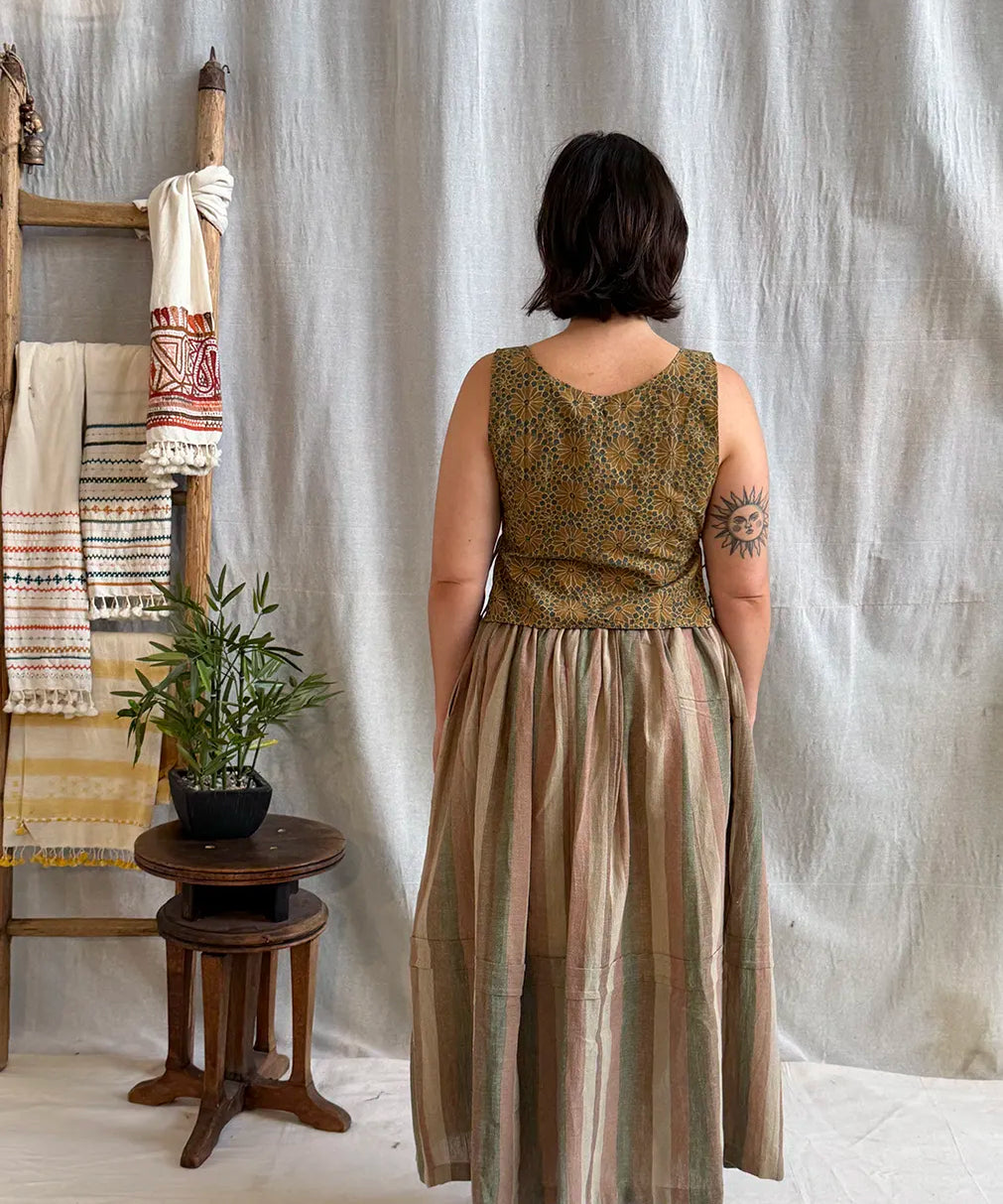 Kala Cotton Stripe Drawstring Skirt