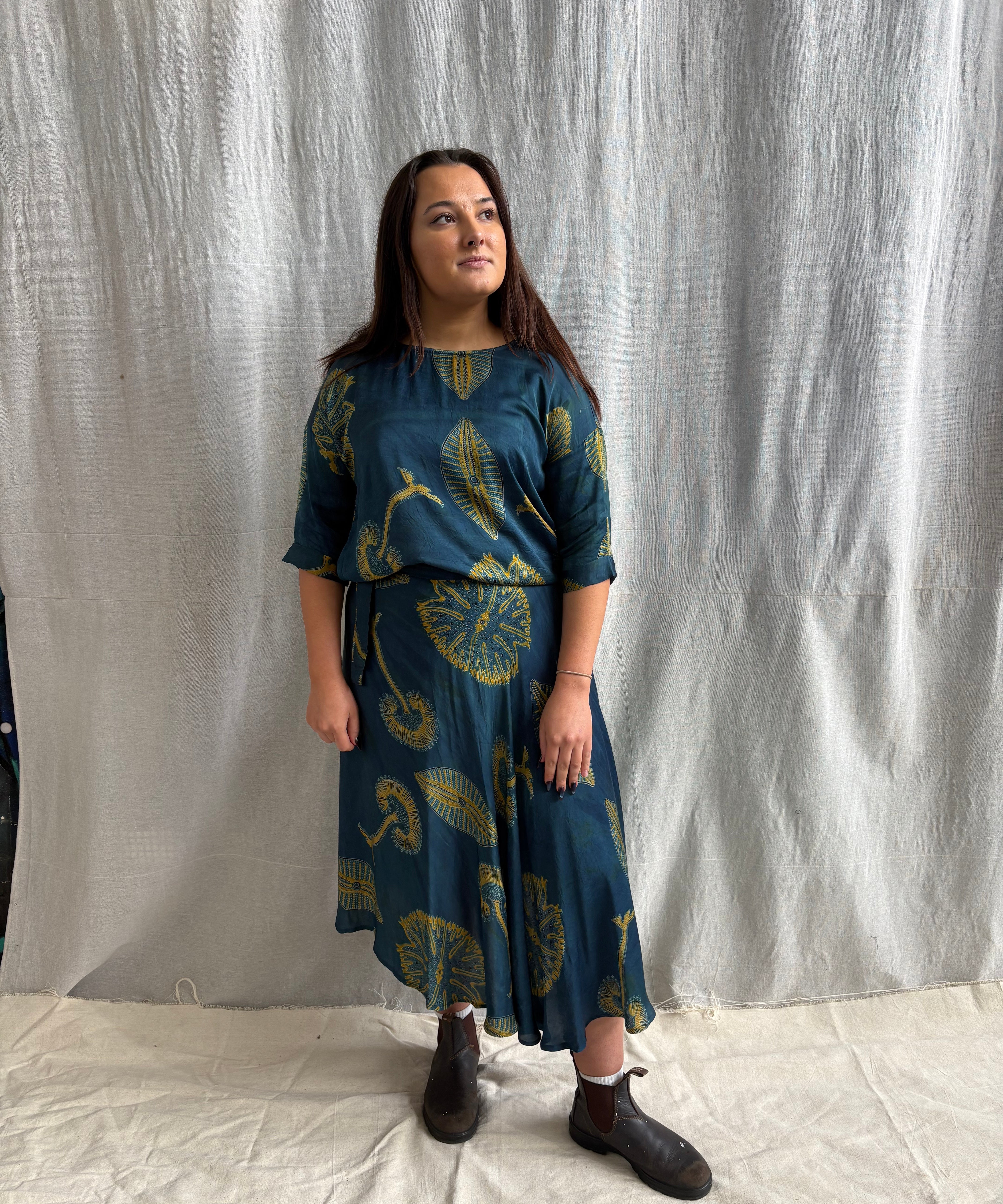 Ajrakh Midi Wrap Skirt