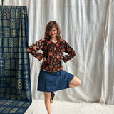 Ajrakh Velvet Button Jacket