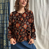 Ajrakh Velvet Button Jacket