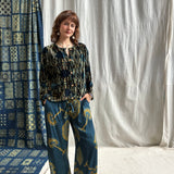 Ajrakh Velvet Button Jacket