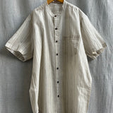 Men Banned Collar Short Shirt