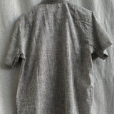 Men Banned Collar Short Shirt