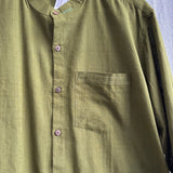 Men Banned Collar Long Shirt