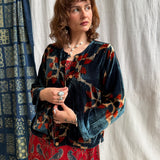 Ajrakh Velvet Button Jacket