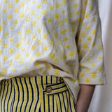 Half Sleeve Top - Yellow Star Print