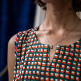 Contrast Pocket Tunic - Teal and Orange Waffle Print