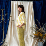 Half Sleeve Top - Yellow Star Print