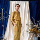 Half Sleeve Top - Brown Mixed Weave Khadi