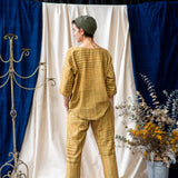 Half Sleeve Top - Brown Mixed Weave Khadi