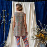 Contrast Pocket Tunic - Teal and Orange Waffle Print