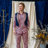 Reversible Waist Coat – Dark Indigo/Blue & Orange Waffle