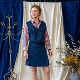 Reversible Waist Coat – Dark Indigo/Blue & Orange Waffle